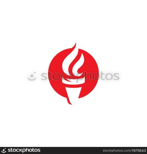 Torch flame logo icon vector template