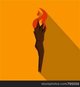 Torch icon. Flat illustration of torch vector icon for web. Torch icon, flat style