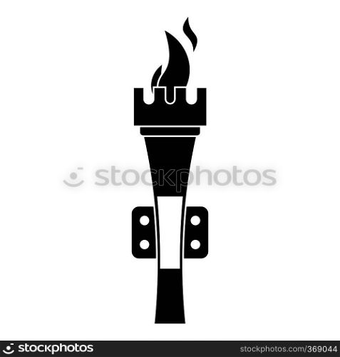 Torch icon in simple style on a white background vector illustration. Torch icon in simple style