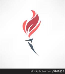 Torch icon. Logo design.