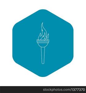 Torch icon. Outline illustration of torch vector icon for web. Torch icon, outline style