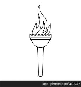Torch icon. Outline illustration of torch vector icon for web. Torch icon, outline style