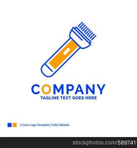 torch, light, flash, camping, hiking Blue Yellow Business Logo template. Creative Design Template Place for Tagline.