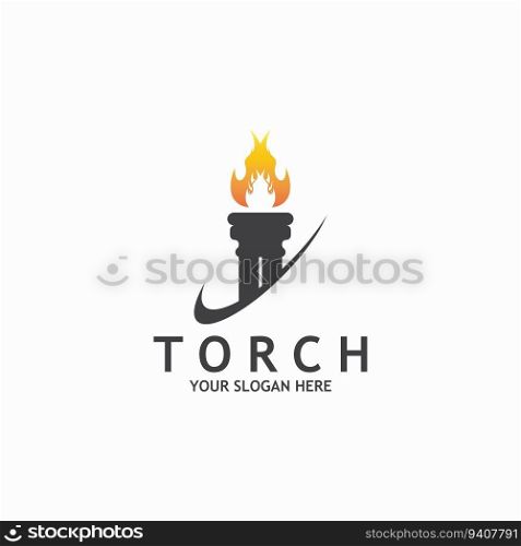 Torch Light Vector Logo Design Template