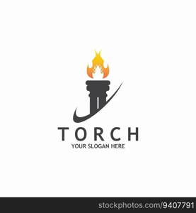 Torch Light Vector Logo Design Template