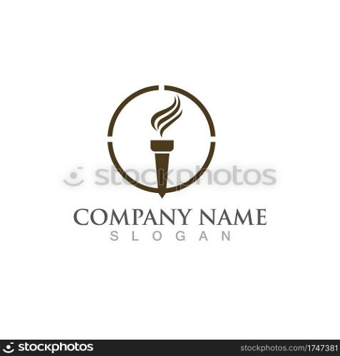 torch logo and symbol vector  design