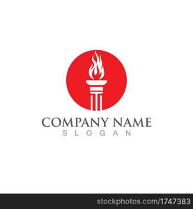 torch logo and symbol vector  design