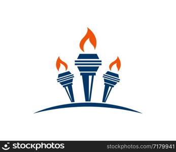 torch logo icon illustration vector design template