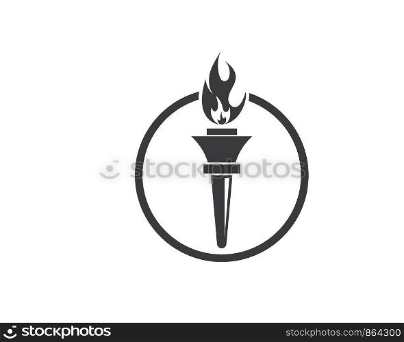 torch logo icon illustration vector design template