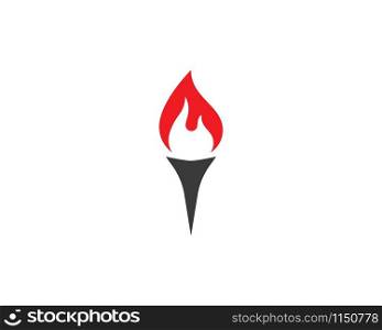 Torch logo vector template ilustration concept