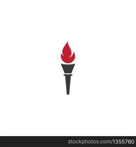 Torch logo vector template ilustration concept