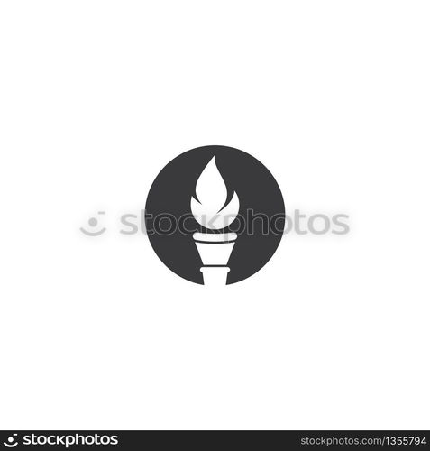 Torch logo vector template ilustration concept