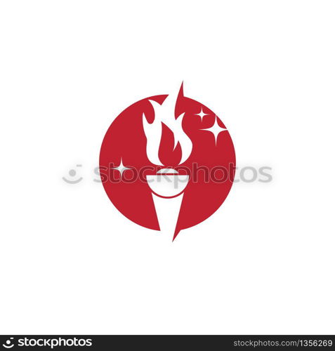 Torch vector icon illustration design template