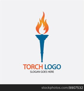 Torch vector icon illustration design template