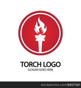 Torch vector icon illustration design template