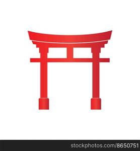 Torii Gate icon,Symbol of Japanese Civilization, vector illustration design template