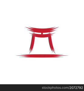 Torii gate illustration logo vector design