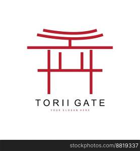 Torii Gate Logo, Japanese Building Design, China Icon Vector, Illustration Template icon