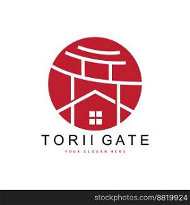 Torii Gate Logo, Japanese Building Design, China Icon Vector, Illustration Template icon
