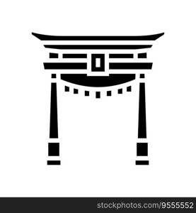 torii gate shintoism glyph icon vector. torii gate shintoism sign. isolated symbol illustration. torii gate shintoism glyph icon vector illustration