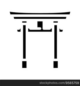 torii gate shintoism glyph icon vector. torii gate shintoism sign. isolated symbol illustration. torii gate shintoism glyph icon vector illustration