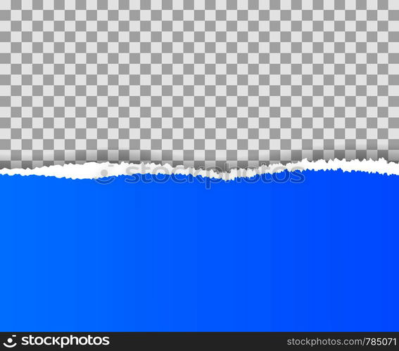 Torn paper edges, seamless horizontally. Vector illustration. Torn