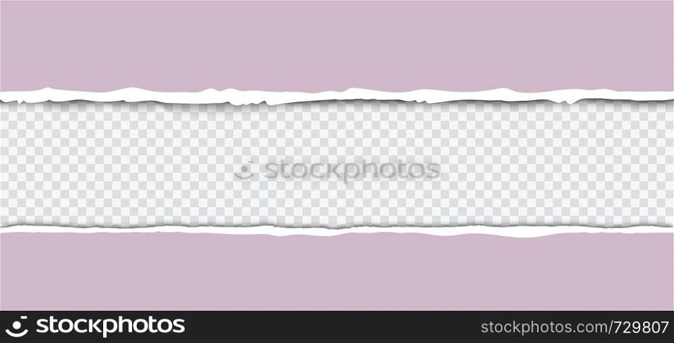 Torn paper frame for text and design. Realistic vector template. Torn paper frame vector illustration template, ripped paper edges