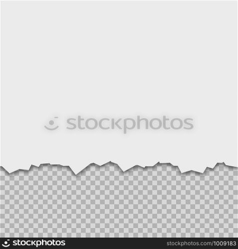 torn paper with shadow and transparent background, vector. torn paper with shadow and transparent background