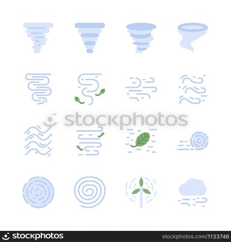 Tornado icon and symbol set in flat design