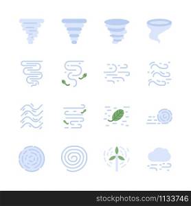 Tornado icon and symbol set in flat design
