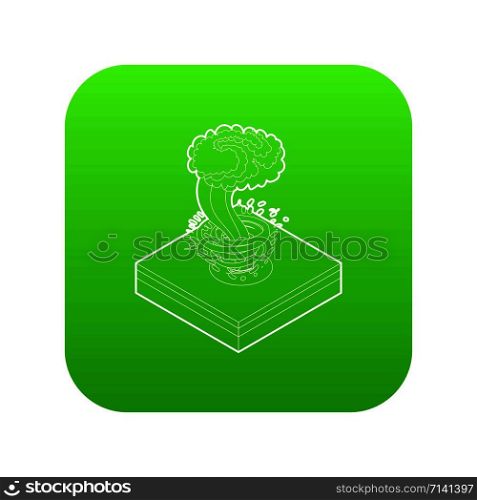 Tornado icon green vector isolated on white background. Tornado icon green vector