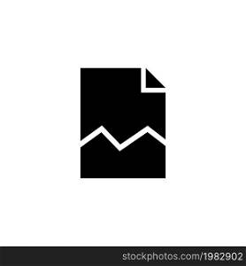 Torned Sheet. Flat Vector Icon. Simple black symbol on white background. Torned Sheet Flat Vector Icon