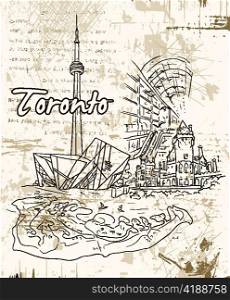 toronto doodles vector illustration