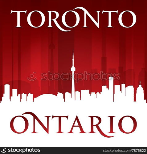 Toronto Ontario Canada city skyline silhouette. Vector illustration