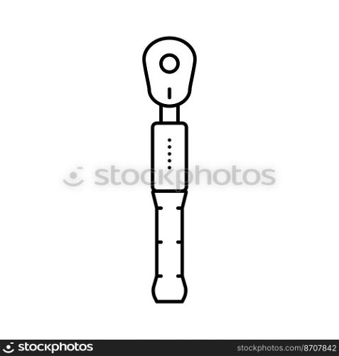 torque wrench tool line icon vector. torque wrench tool sign. isolated contour symbol black illustration. torque wrench tool line icon vector illustration