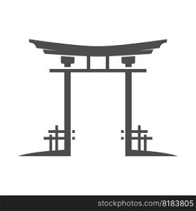 Torri gate icon design illustration