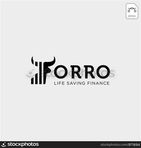 torro bull chart bar statistic logo vector icon template - vector. torro bull chart bar statistic logo vector icon template