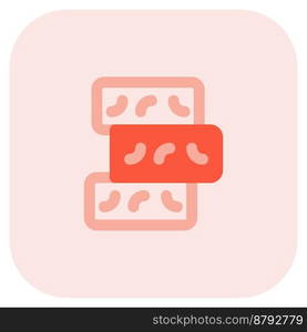 Torrone stack line vector illustration