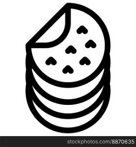 Tortillas food line vector illustration