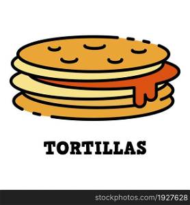 Tortillas icon. Outline tortillas vector icon color flat isolated. Tortillas icon color outline vector