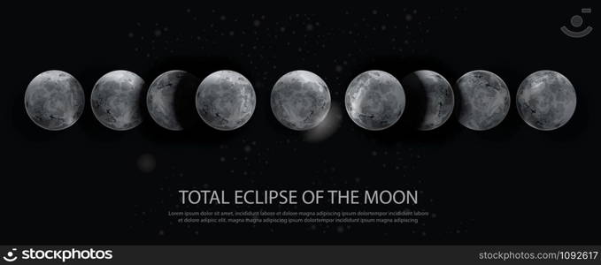 Total Eclipse of the Moon Vector illustration