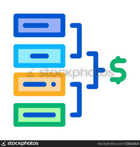 total money icon vector. total money sign. color symbol illustration. total money icon vector outline illustration