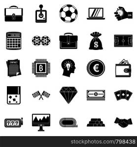 Totalizator icons set. Simple set of 25 totalizator vector icons for web isolated on white background. Totalizator icons set, simple style