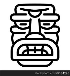 Totem idol icon. Outline totem idol vector icon for web design isolated on white background. Totem idol icon, outline style