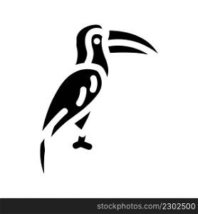 toucan bird glyph icon vector. toucan bird sign. isolated contour symbol black illustration. toucan bird glyph icon vector illustration