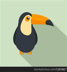 Toucan bird icon. Flat illustration of toucan bird vector icon for web design. Toucan bird icon, flat style
