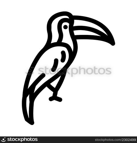 toucan bird line icon vector. toucan bird sign. isolated contour symbol black illustration. toucan bird line icon vector illustration
