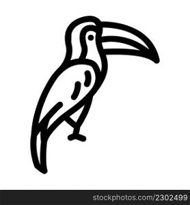 toucan bird line icon vector. toucan bird sign. isolated contour symbol black illustration. toucan bird line icon vector illustration