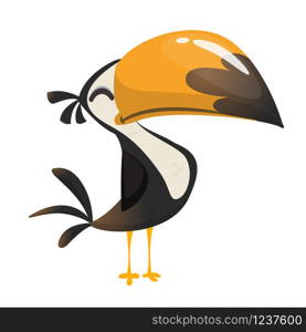 Toucan cartoon. Vector icon of toucan bird. Exotic colorful bird illustration