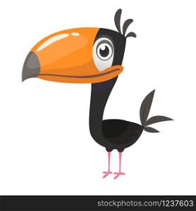 Toucan cartoon. Vector icon of toucan bird. Exotic colorful bird illustration